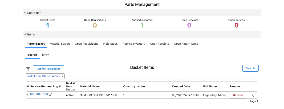 Parts Management